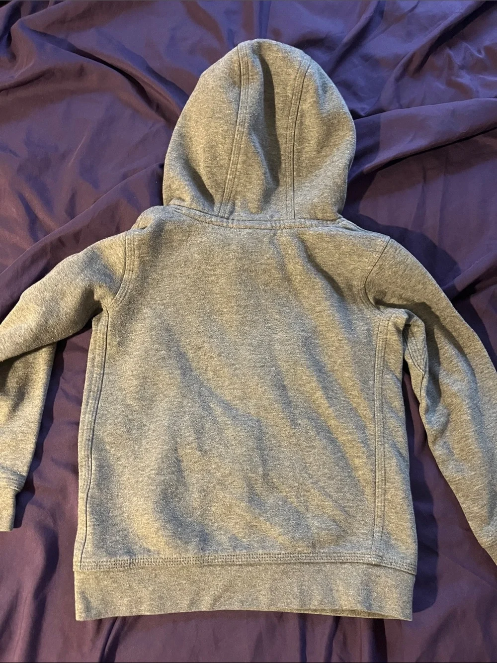 Nike Kids Gray Pullover Hoodie with Black & White Logo
